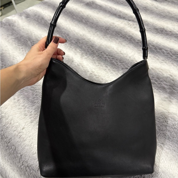 Gucci Black Hobo Bag with Bamboo Handle - Picture 1 of 5